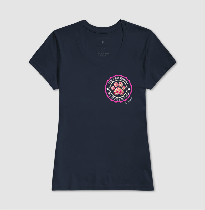 Camiseta Pata Floral com Nome do Pet - Personalizada