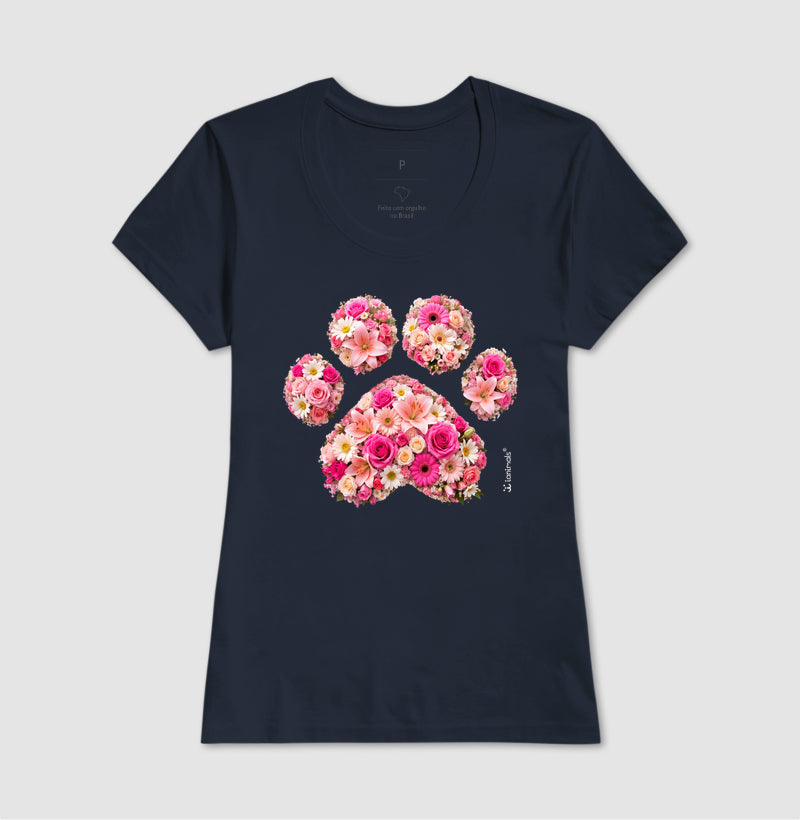 Camiseta Pata em Flor - Pets - Afeto