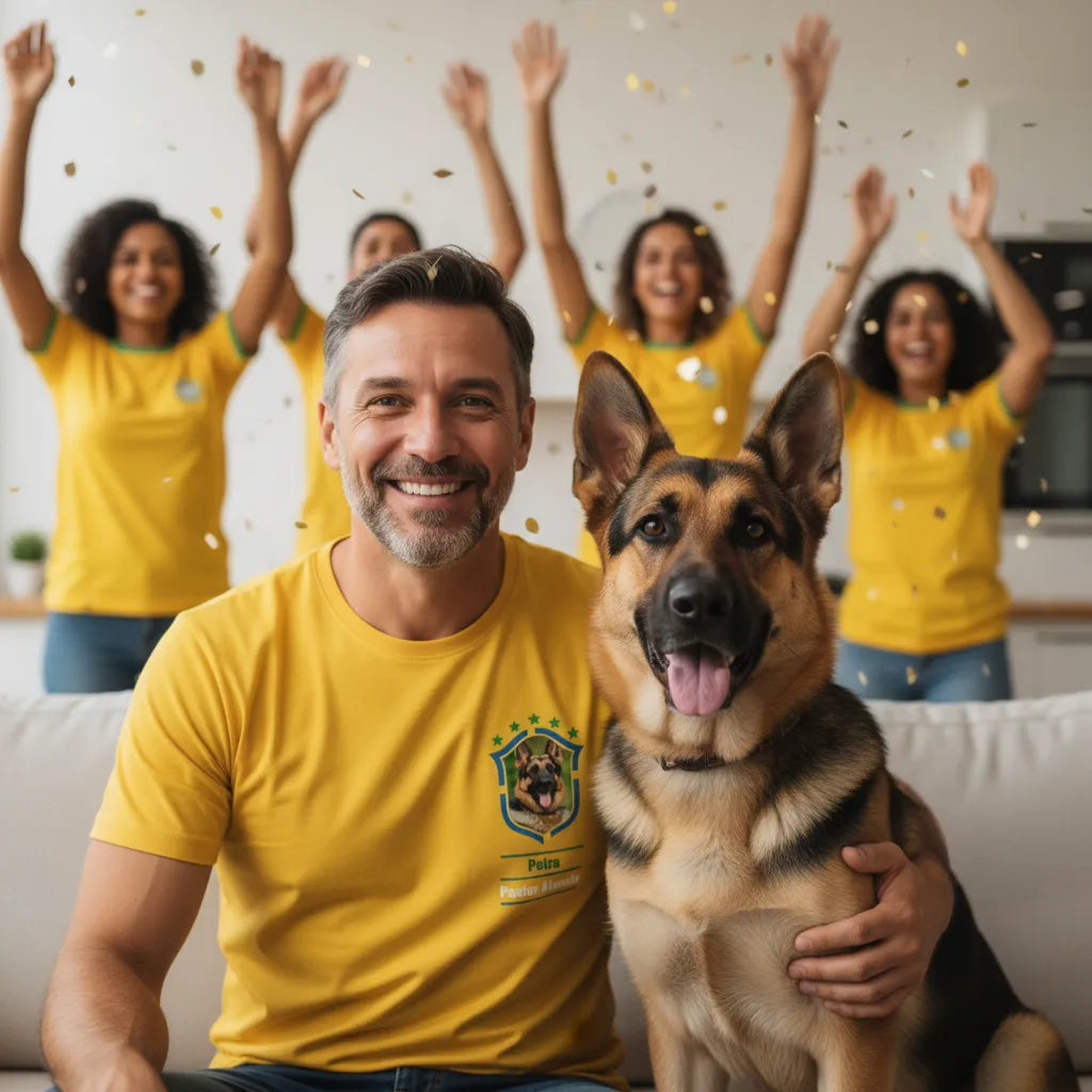 Camiseta Meu Time Pet na Copa - até 6 fotos - Personalizada