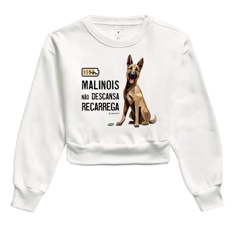 Moletom Cropped Malinois Não Descansa - Essência