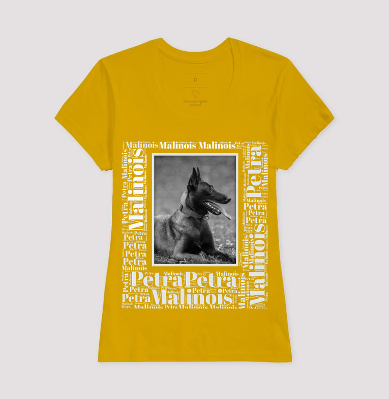 Camiseta Quadro Foto Pet - Nuvem de Palavras - Personalizada