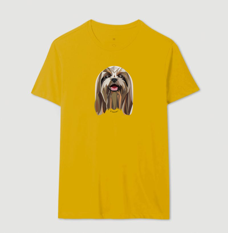 Camiseta Shih Tzu Pelo Longo Castanho - Geoma