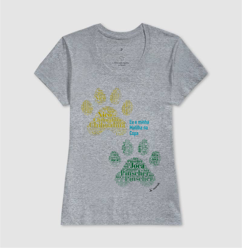 Camiseta Pata de Pet - Nuvem de Palavras - Personalizada | iAnimals