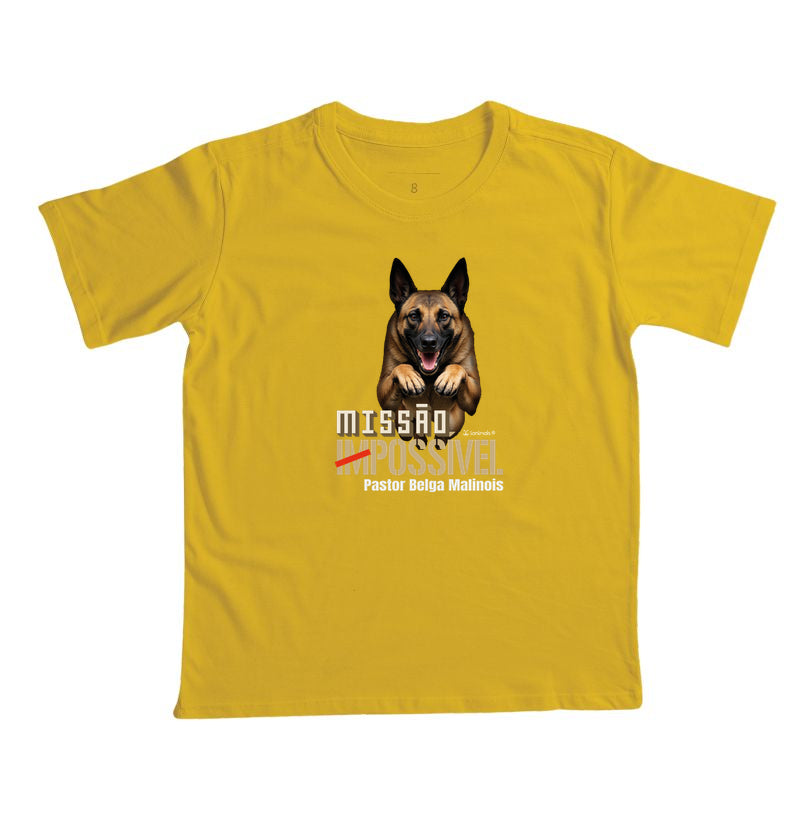 Camiseta Infantil Malinois Missão Impossível - Essência