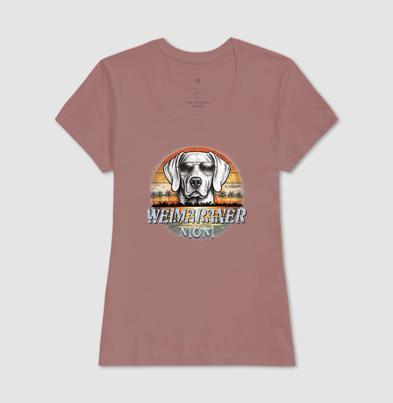 Camiseta Weimaraner MOM Sunset Vintage - Família