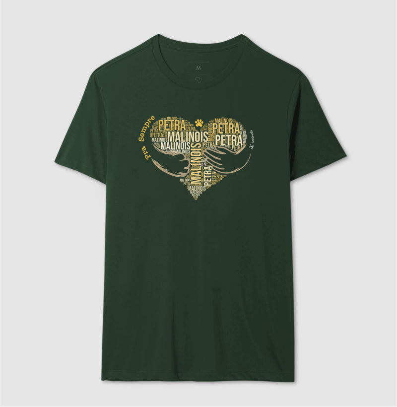 Camiseta Coração Abraço Pet - Nuvem de Palavras - Personalizada | iAnimals