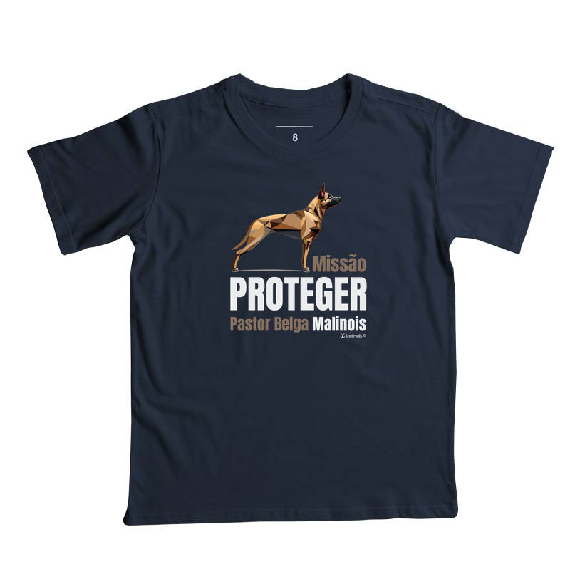Camiseta Infantil Malinois Missão  Proteger - Essência
