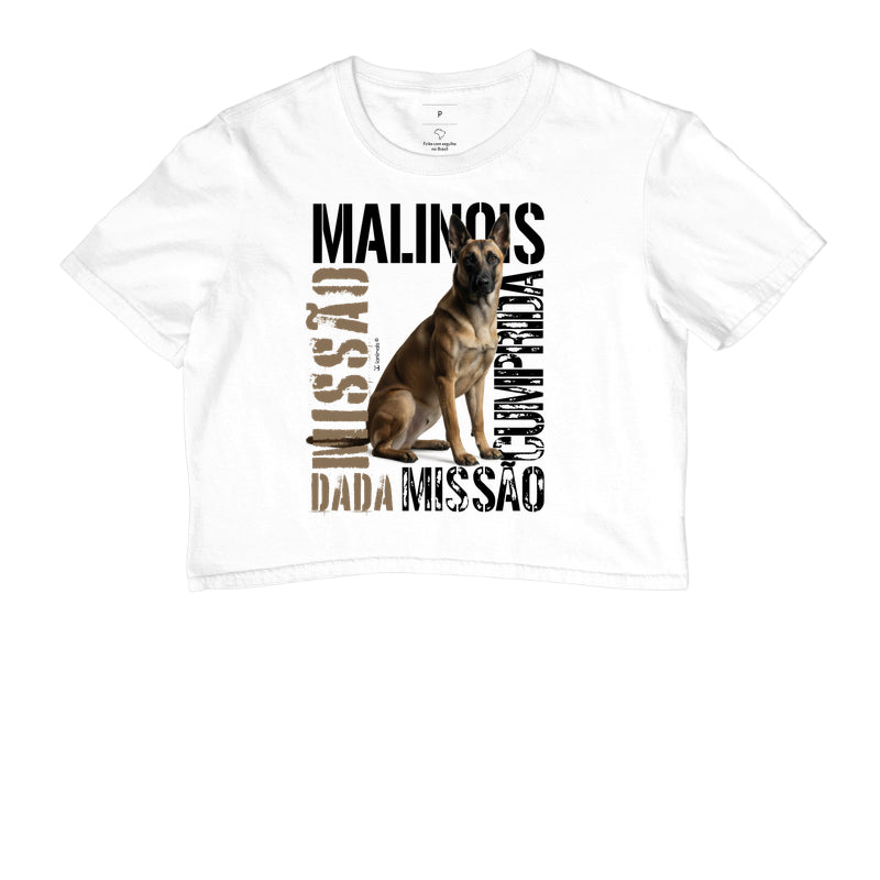 Camiseta Cropped Malinois Missão Cumprida - Essência