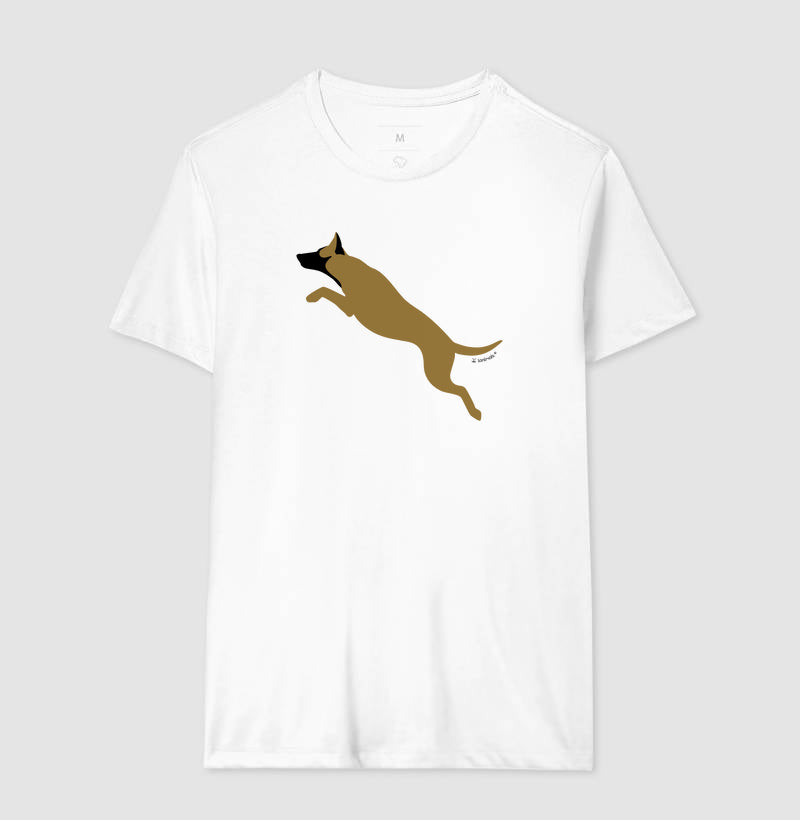 Camiseta Malinois. Saltando - Perfil