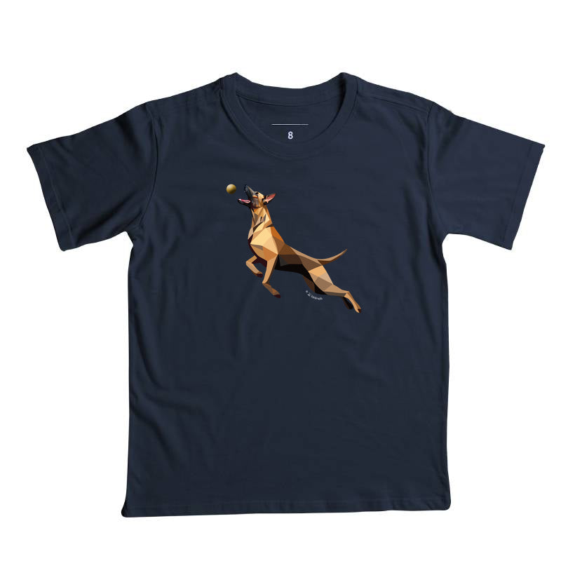 Camiseta Infantil Malinois O Pulo - Perfil/Geoma