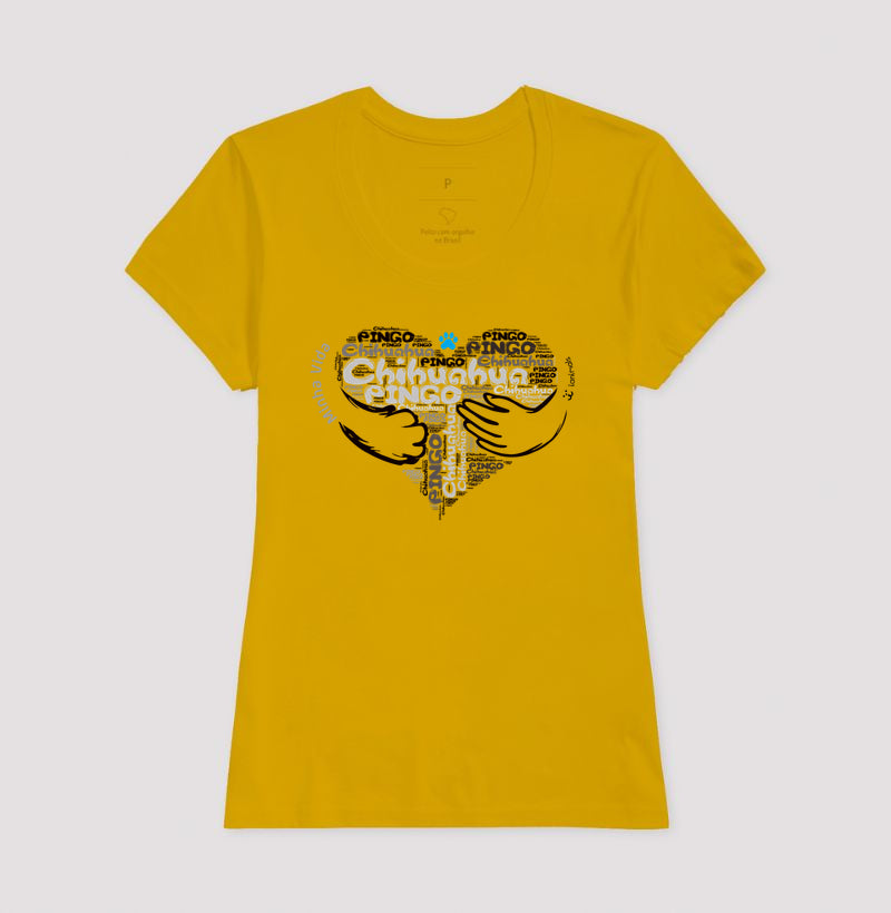 Camiseta Coração Abraço Pet - Nuvem de Palavras - Personalizada | iAnimals