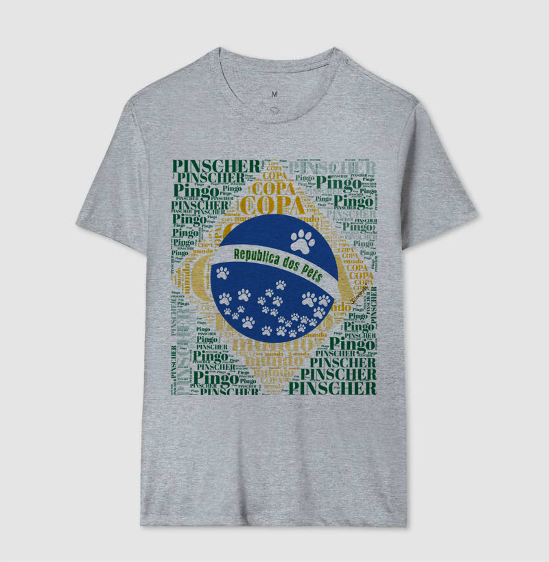 Camiseta Bandeira Brasil Pet - Nuvem de Palavras  - Personalizada