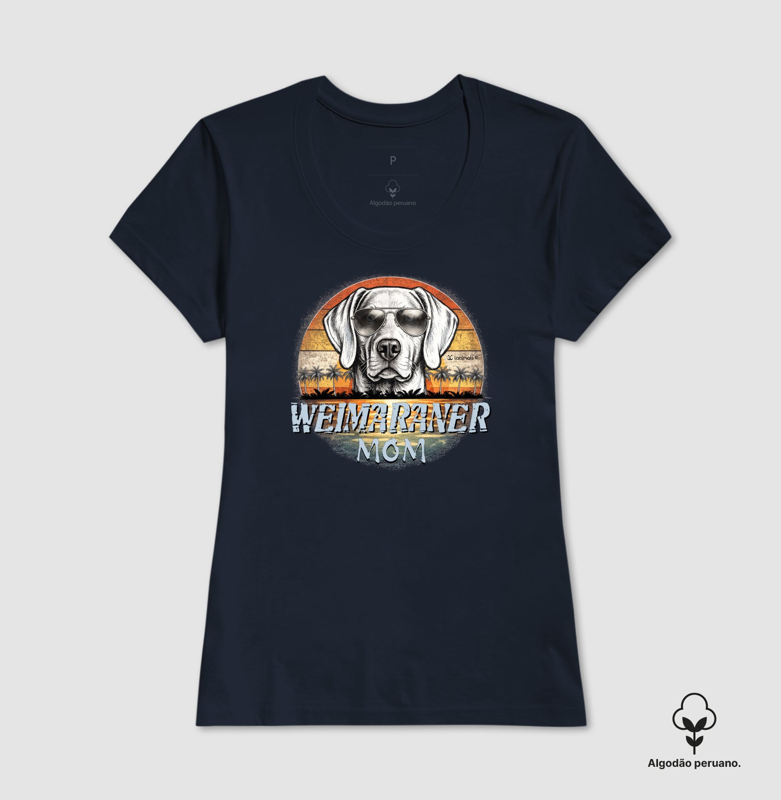 Camiseta INCA SOFT Weimaraner MOM Sunset Vintage - Família
