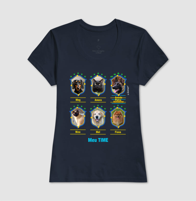 Camiseta Meu Time Pet Brasil - até 9 fotos - Personalizada