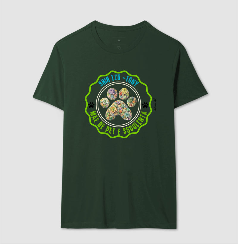 Camiseta Pata Floral com Nome do Pet - Personalizada