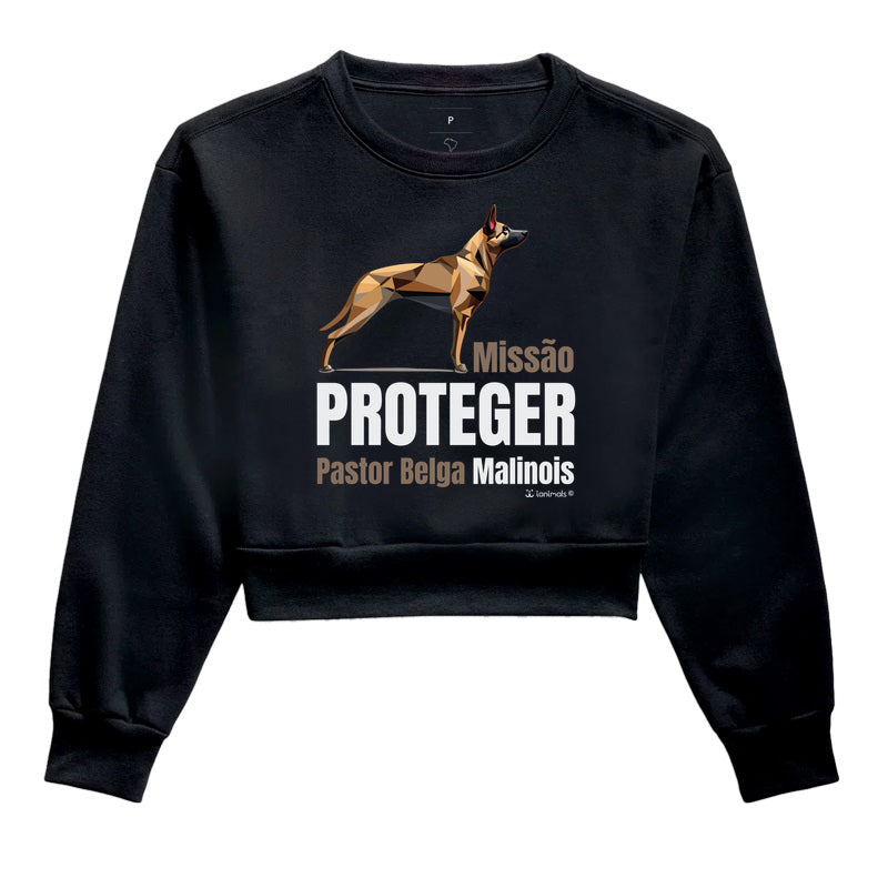 Moletom Cropped Malinois Missão  Proteger - Essência