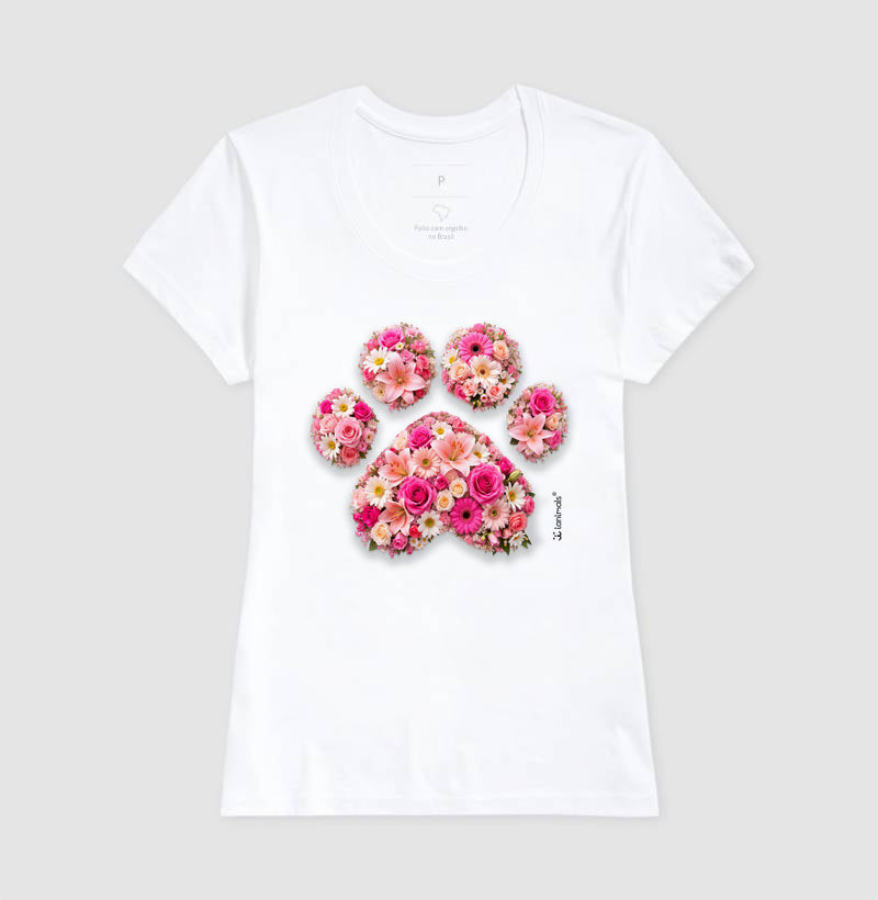 Camiseta Pata em Flor - Pets - Afeto