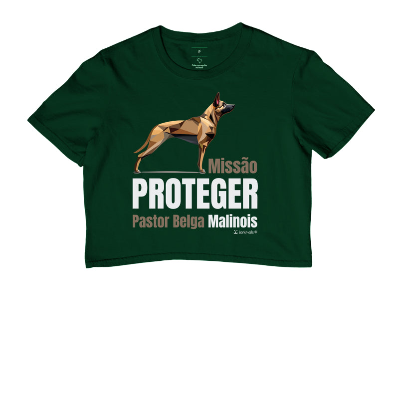 Camiseta Cropped Malinois Missão  Proteger - Essência