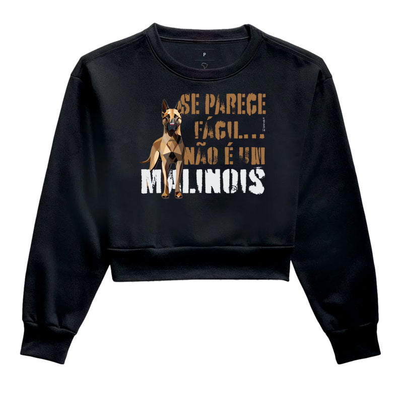 Moletom Cropped Malinois Parece Fácil  - Essência