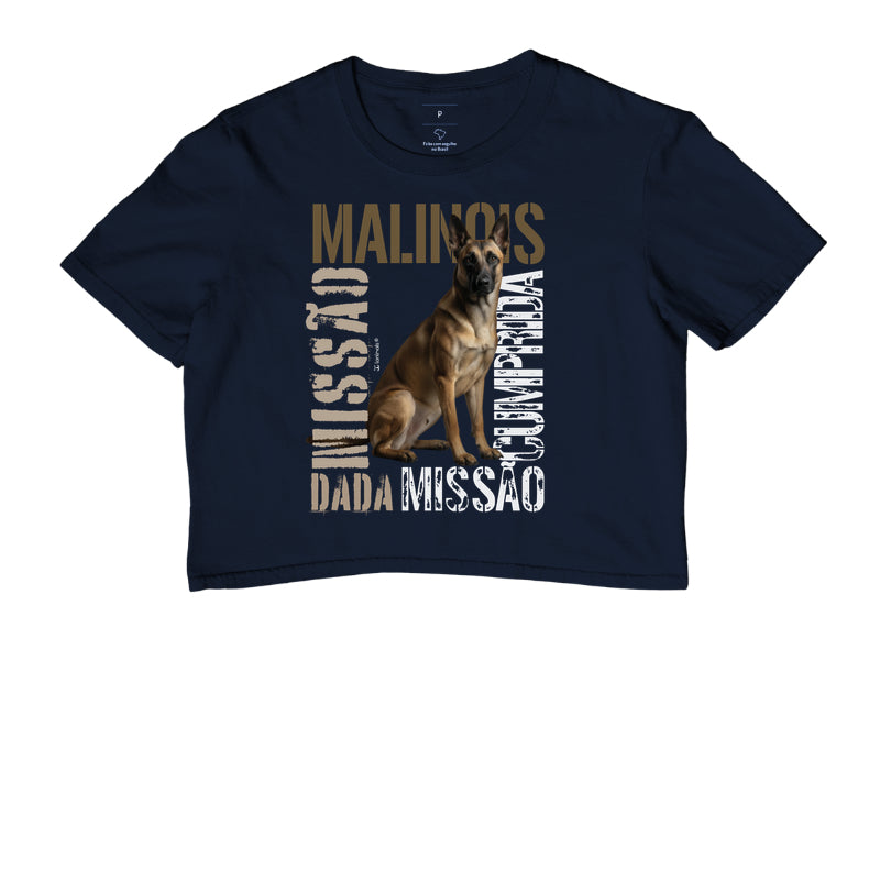 Camiseta Cropped Malinois Missão Cumprida - Essência