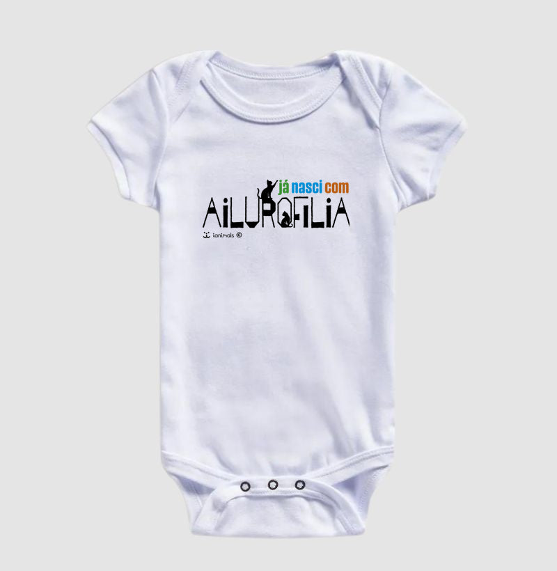 Body Infatil Já nasci com Ailurofilia - Afeto