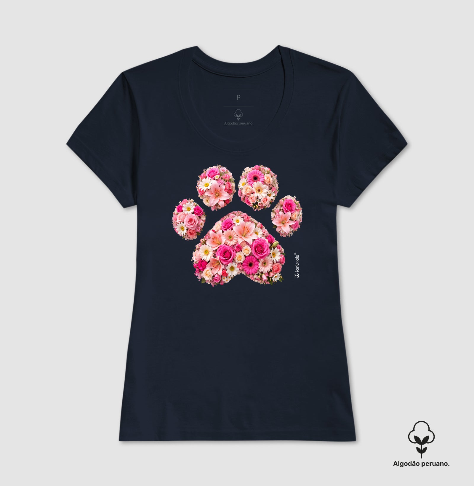 Camiseta INCA SOFT Pata em Flor - Pets - Afeto | iAnimals