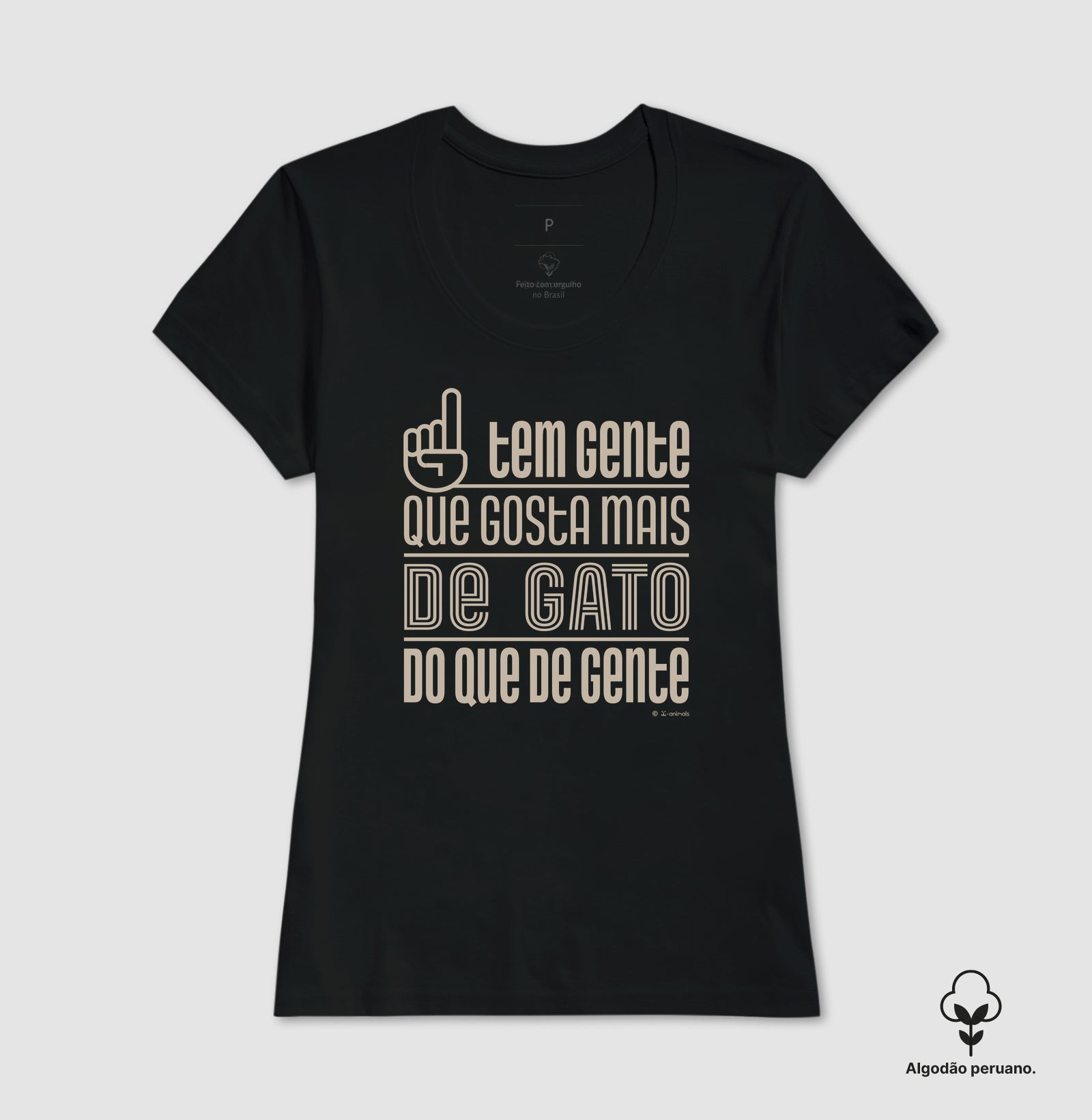 Camiseta “INCA SOFT” Tem Gente que gosta mais de Gato  - Coleção AFETO