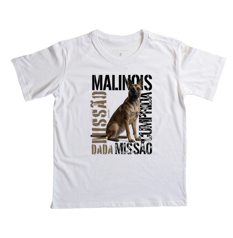 Camiseta Infantil Malinois Missão Cumprida - Essência