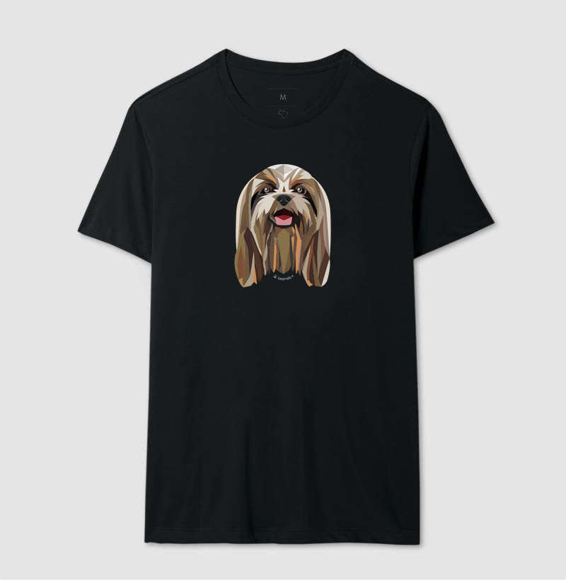 Camiseta Shih Tzu Pelo Longo Castanho - Geoma