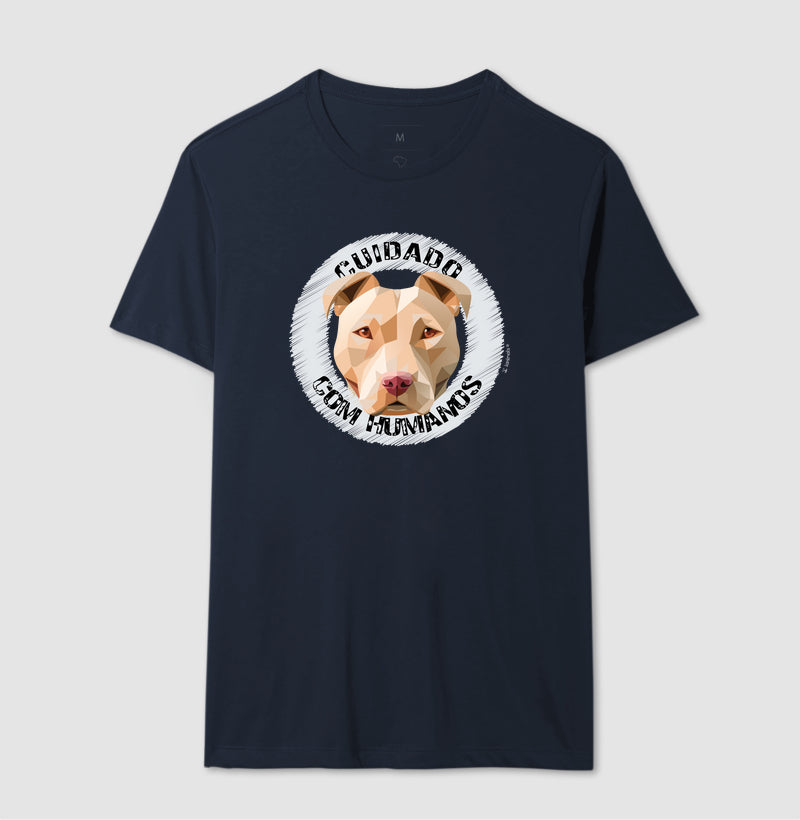 Camiseta Pit Bull, Cuidado com Humanos - Geoma