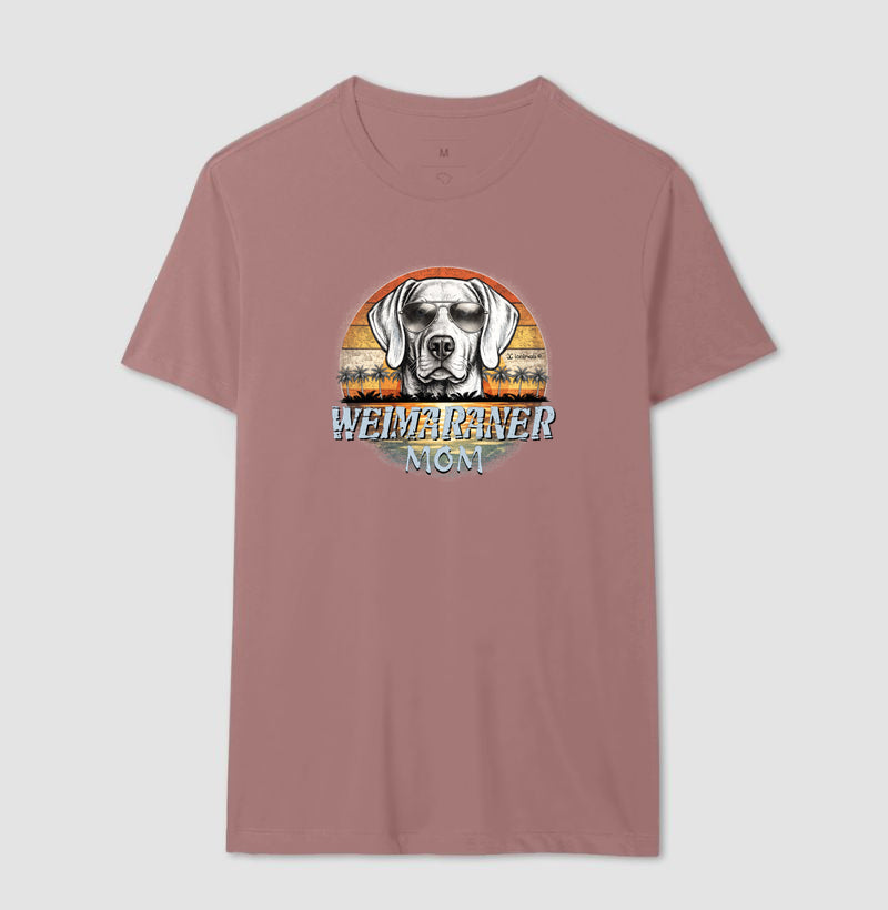 Camiseta Weimaraner MOM Sunset Vintage - Família