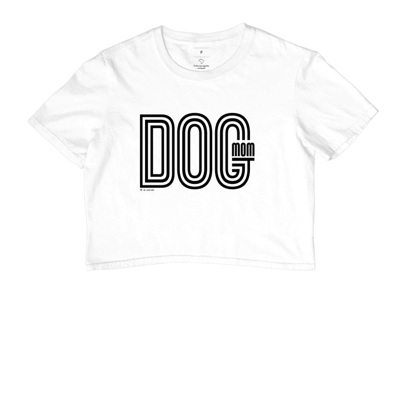 Camiseta Cropped Dog Mom iAnimals cor Branca