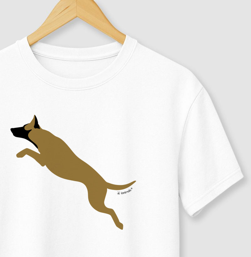 Camiseta Malinois. Saltando - Perfil
