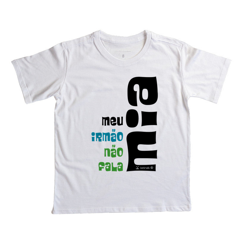 Camiseta Infantil meu irmão não fala Mia - Afeto