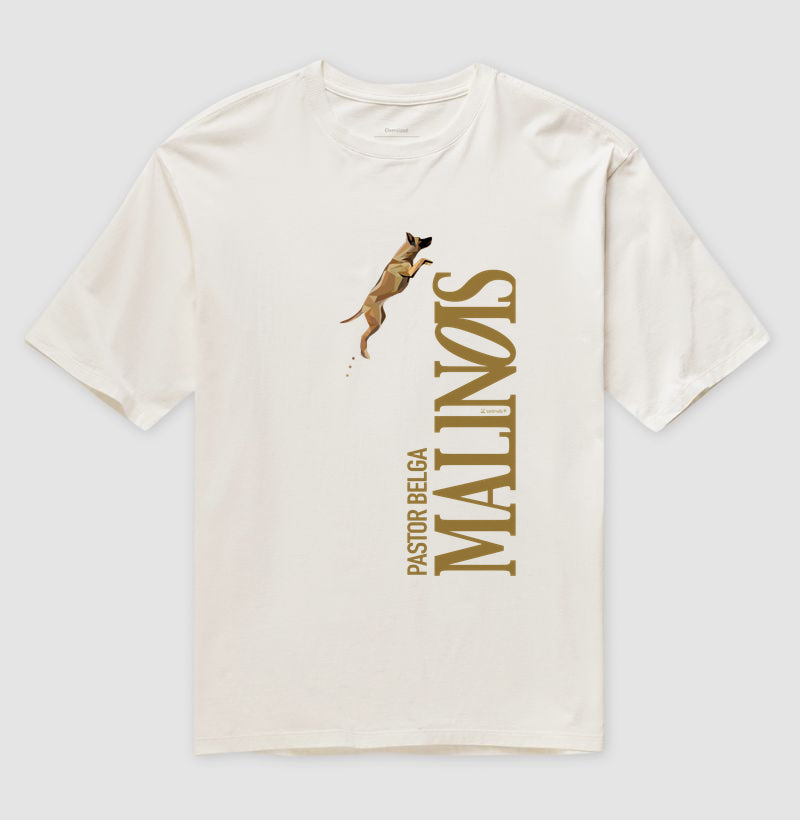 Camiseta Oversized Pastor Belga Malinois O Salto - Geoma
