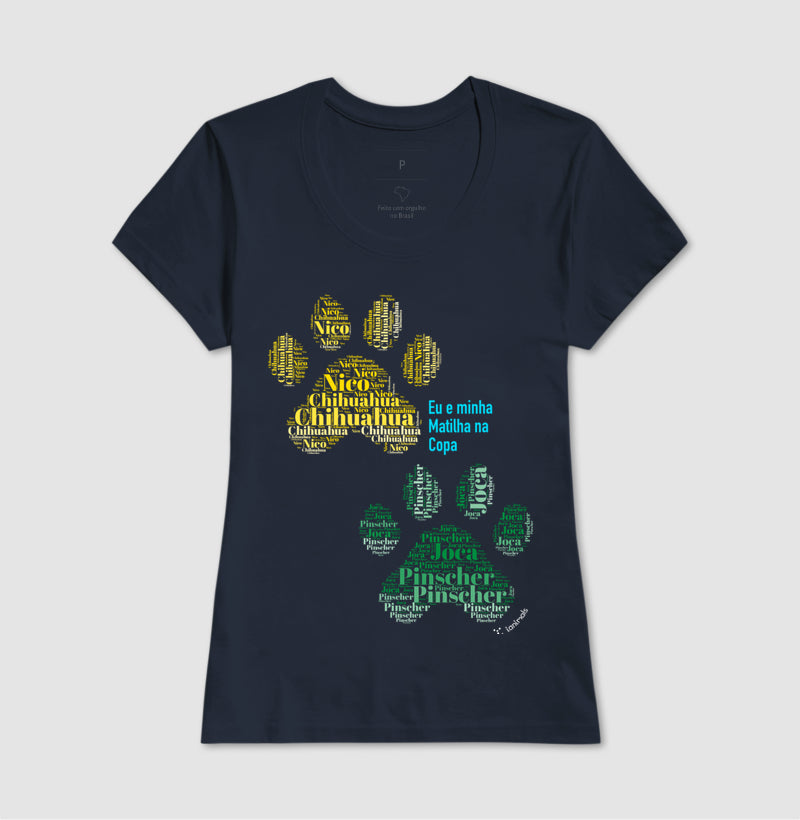 Camiseta Pata de Pet - Nuvem de Palavras - Personalizada | iAnimals