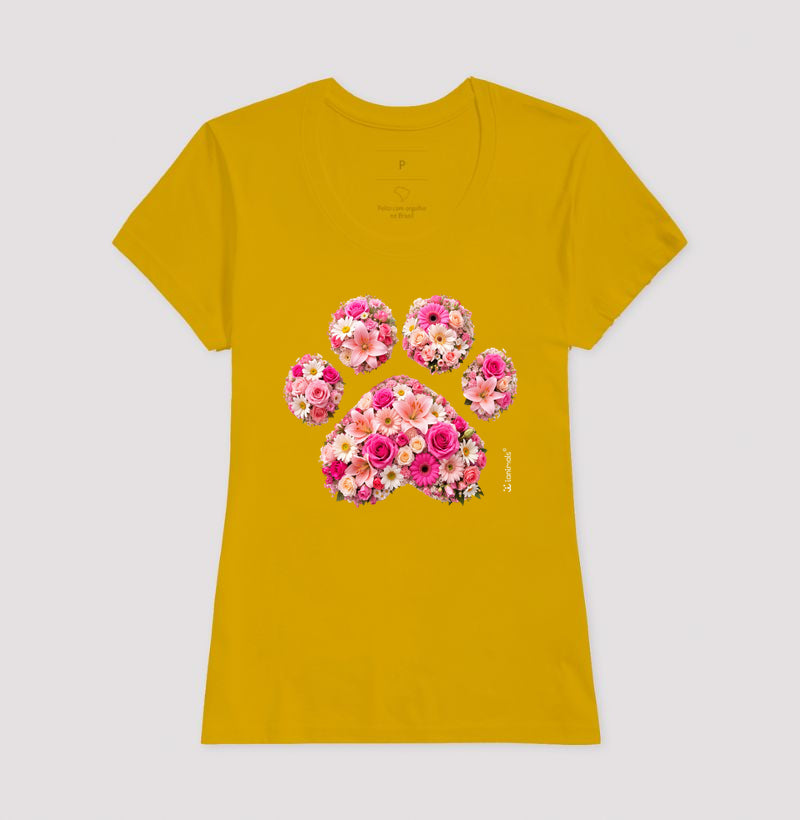 Camiseta Pata em Flor - Pets - Afeto