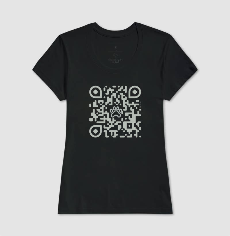 Camiseta Pets, QR Code Declaração de Amor - Coleção AFETO