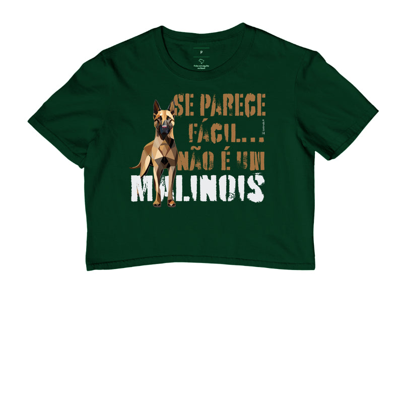 Camiseta Cropped Malinois Parece Fácil  - Essência