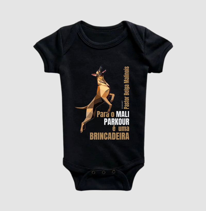 Body Infantil Malinois Parkour é Brincadeira - Essência