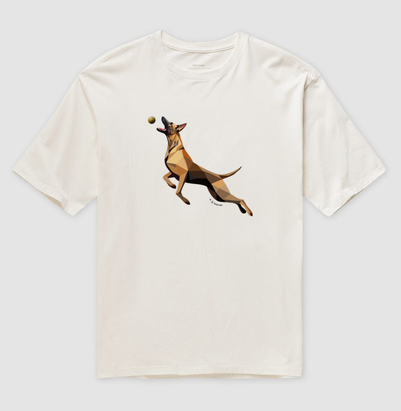 Camiseta Oversized Malinois O Pulo - Perfil/Geoma
