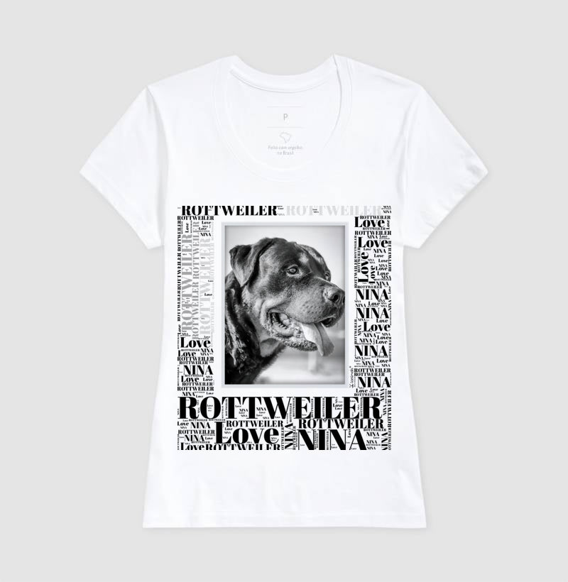 Camiseta Quadro Foto Pet - Nuvem de Palavras - Personalizada