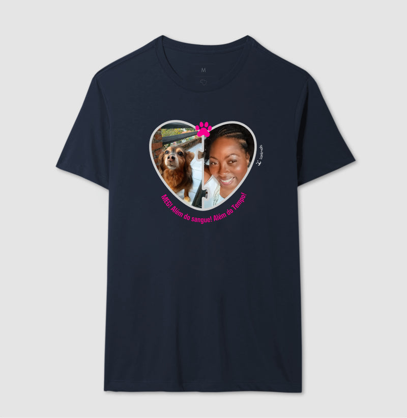 Camiseta Coração Puzzle Foto Pet - Personalizada