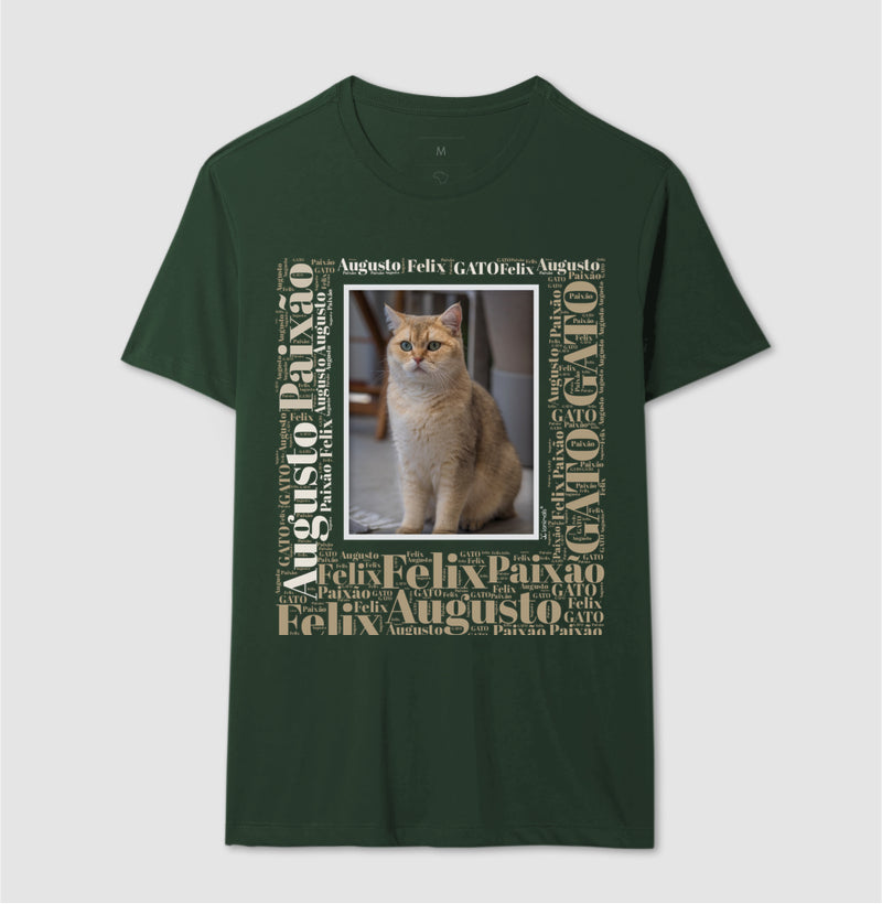 Camiseta Quadro Foto Pet - Nuvem de Palavras - Personalizada