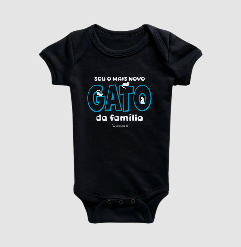 Body Infantil Sou o mais novo Gato da Família -Afeto