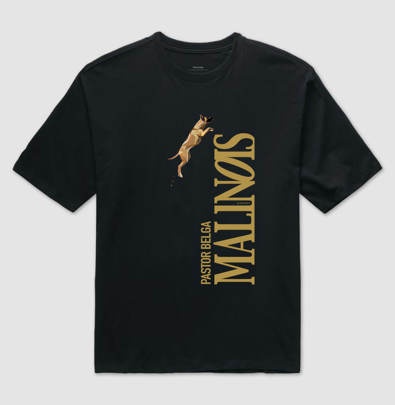 Camiseta Oversized Pastor Belga Malinois O Salto - Geoma