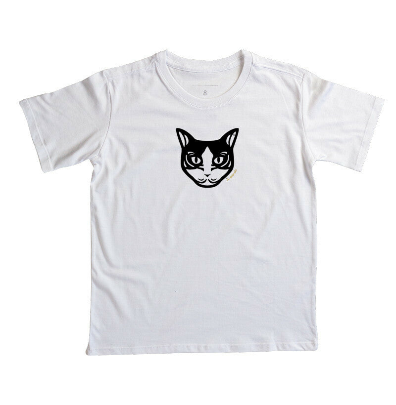 Camiseta Infantil Gato Preto e Branco - Tribal