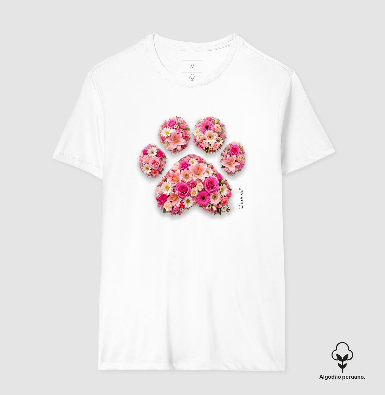 Camiseta INCA SOFT Pata em Flor - Pets - Afeto | iAnimals