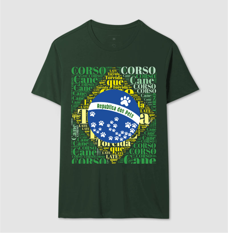 Camiseta Bandeira Brasil Pet - Nuvem de Palavras  - Personalizada