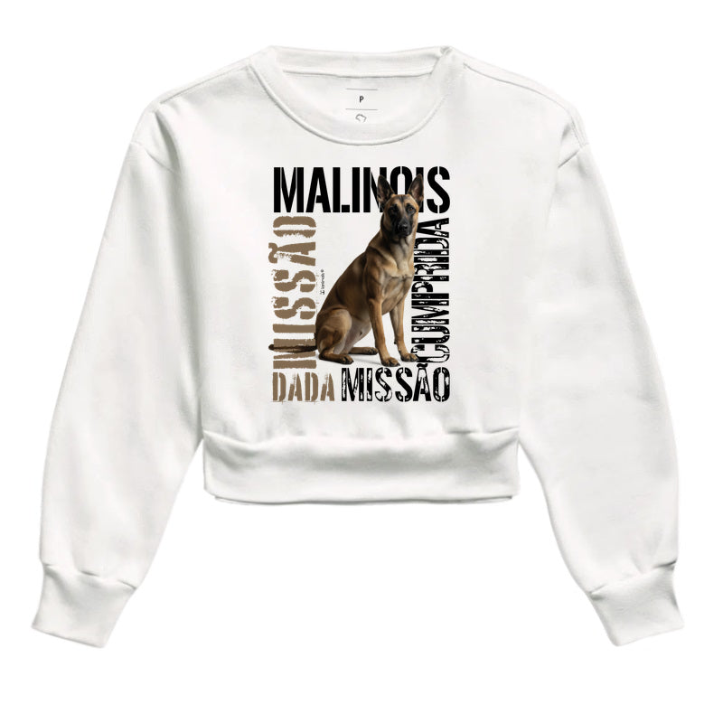 Moletom Cropped Malinois Missão Cumprida - Essência